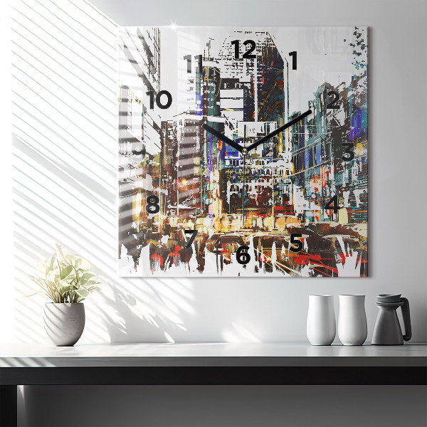 Square glass wall clock New York City