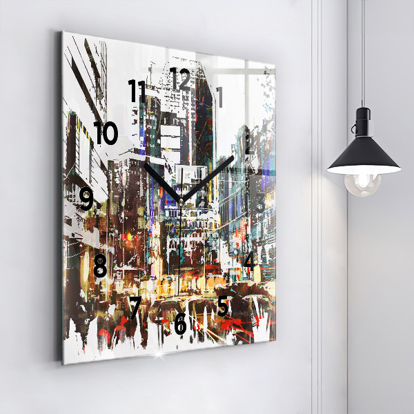 Square glass wall clock New York City