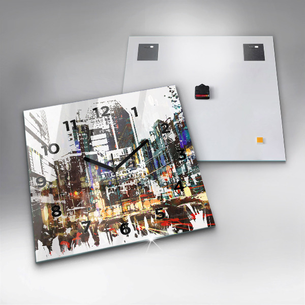 Square glass wall clock New York City