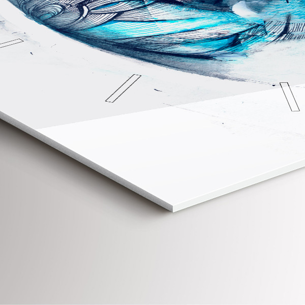 Square glass wall clock Wolf Eye Illustration