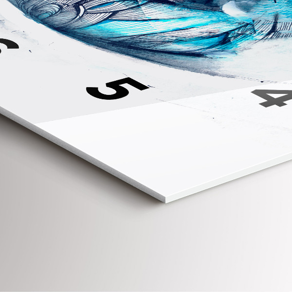 Square glass wall clock Wolf Eye Illustration