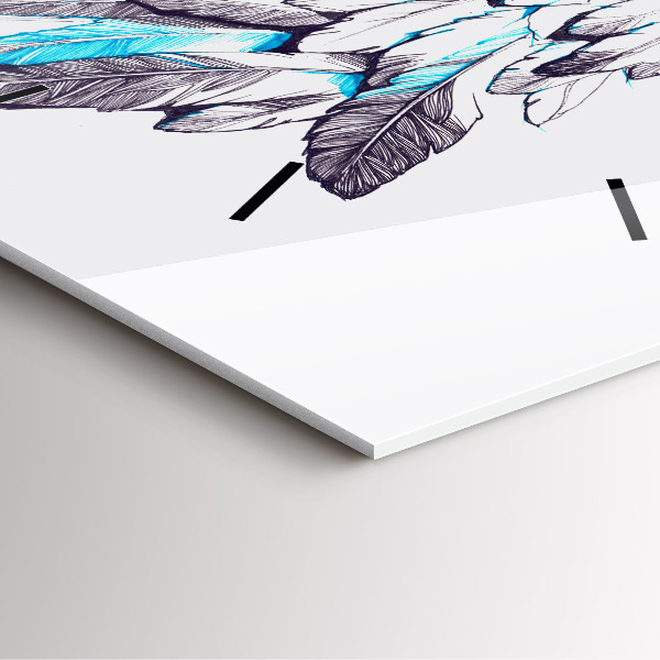 Square glass wall clock Imitation of bird wings