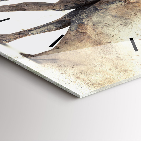 Square glass wall clock Abstract people sand