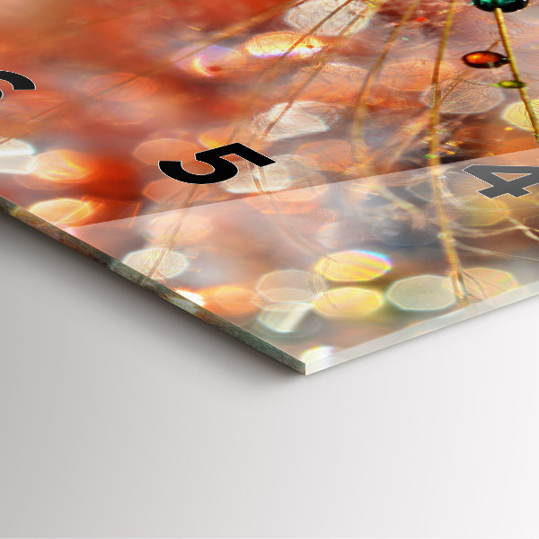 Square glass wall clock Dandelion with dew