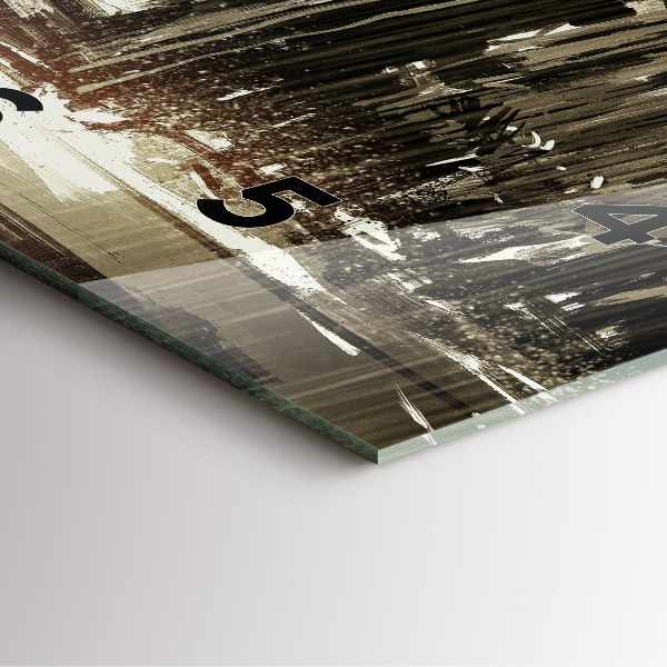 Square glass wall clock Woman on a rainy night