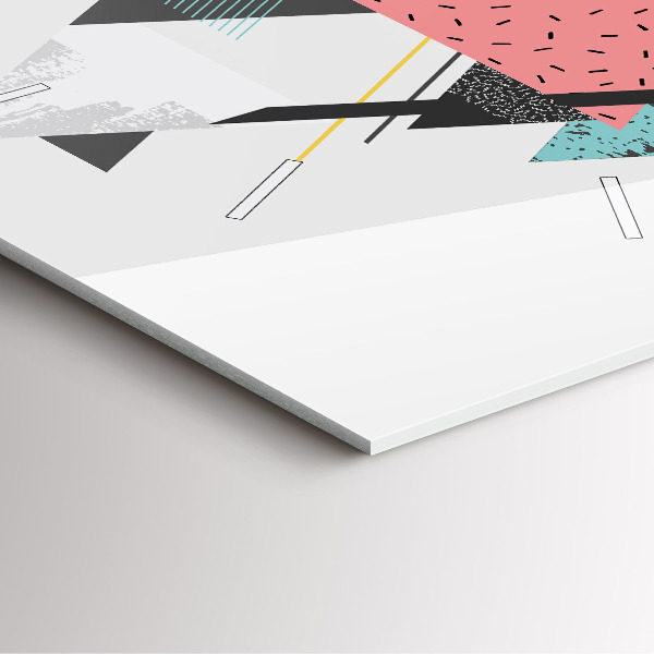 Square glass wall clock Geometric pattern