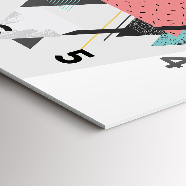 Square glass wall clock Geometric pattern