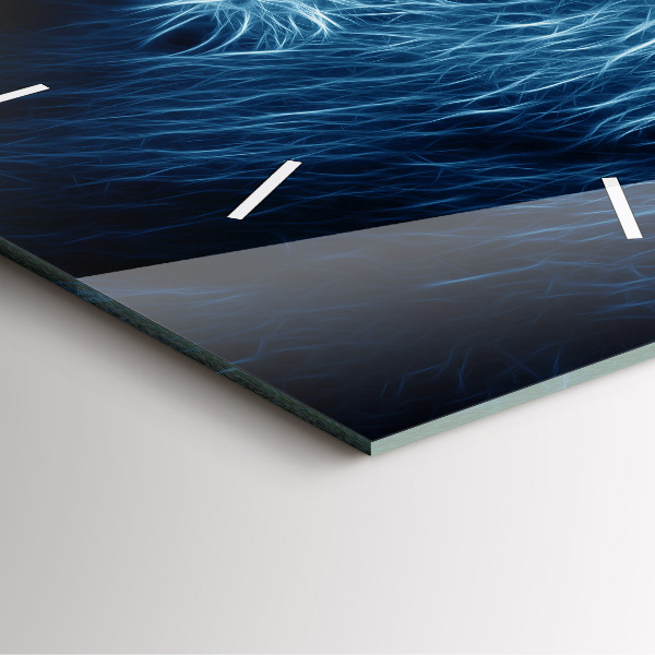 Square glass wall clock Wild lion