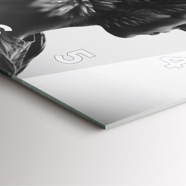 Square glass wall clock Portrait of a woman