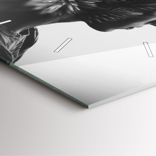 Square glass wall clock Portrait of a woman