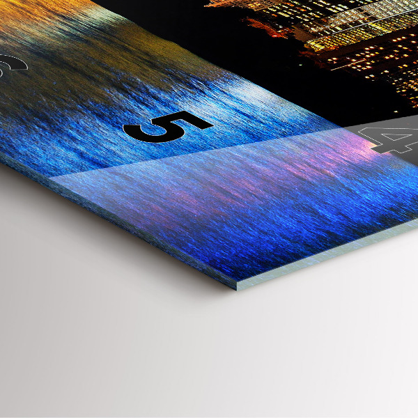 Square glass wall clock Sydney In The Evening