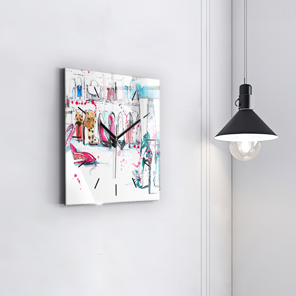 Square glass wall clock The element of femininity