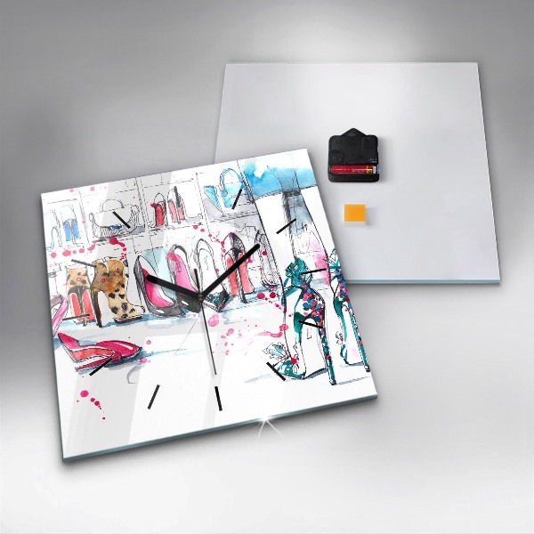 Square glass wall clock The element of femininity