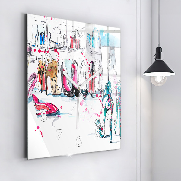 Square glass wall clock The element of femininity
