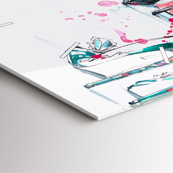 Square glass wall clock The element of femininity