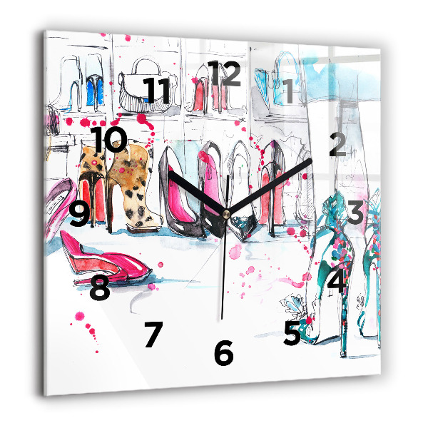 Square glass wall clock The element of femininity