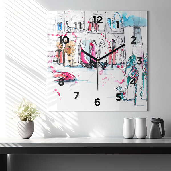 Square glass wall clock The element of femininity