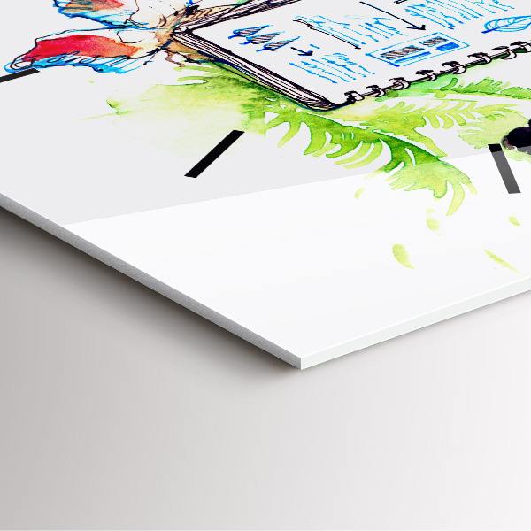 Square glass wall clock Zoologist