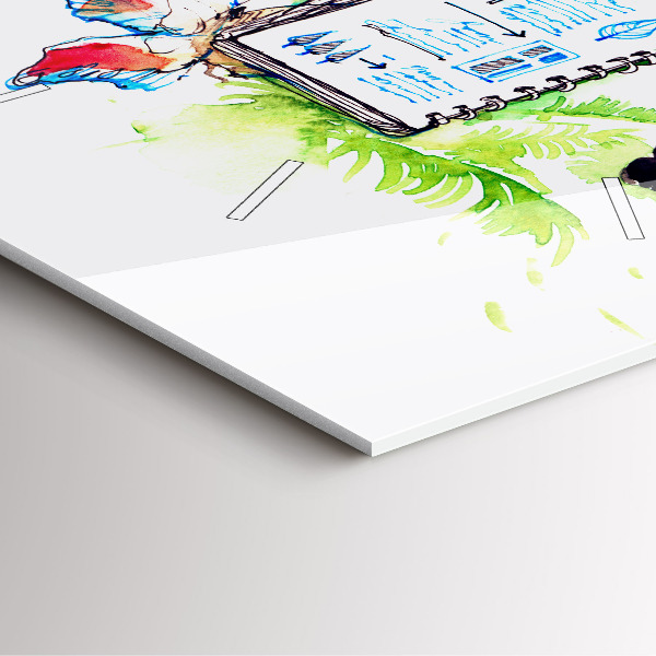 Square glass wall clock Zoologist