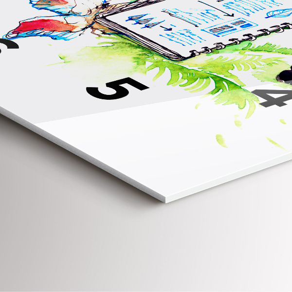 Square glass wall clock Zoologist