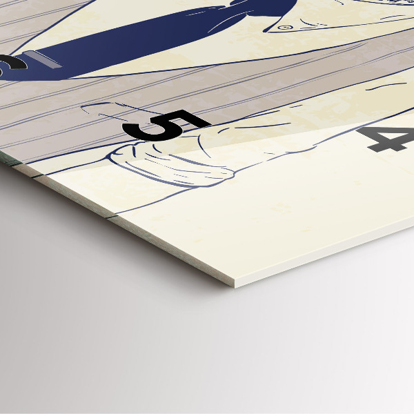 Square glass wall clock Man with a beard