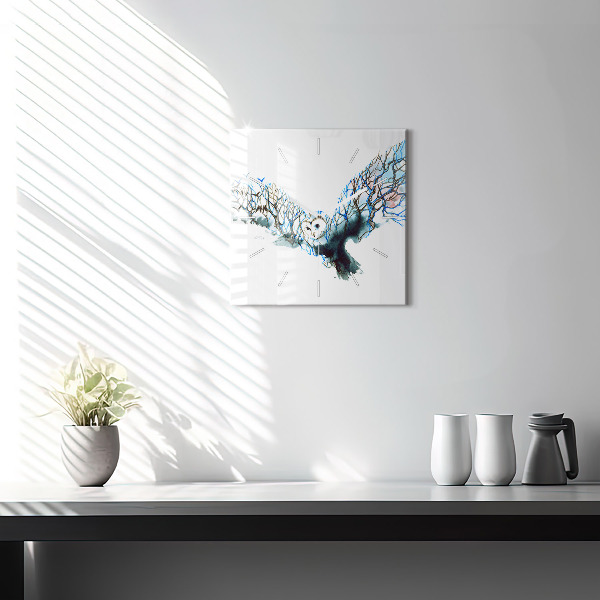 Square glass wall clock Freedom and nature of birds