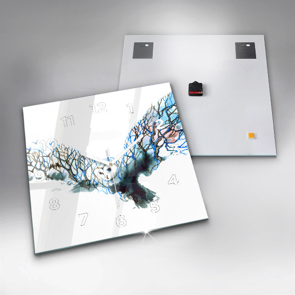 Square glass wall clock Freedom and nature of birds