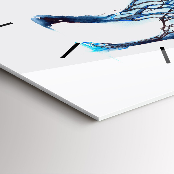 Square glass wall clock Nature of the animal