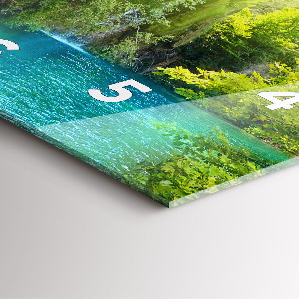 Square glass wall clock Lagoon Landscape