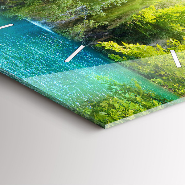 Square glass wall clock Lagoon Landscape