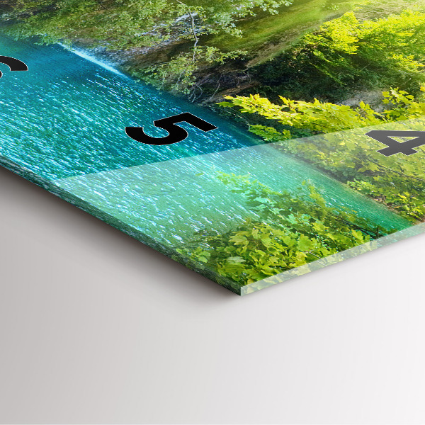 Square glass wall clock Lagoon Landscape