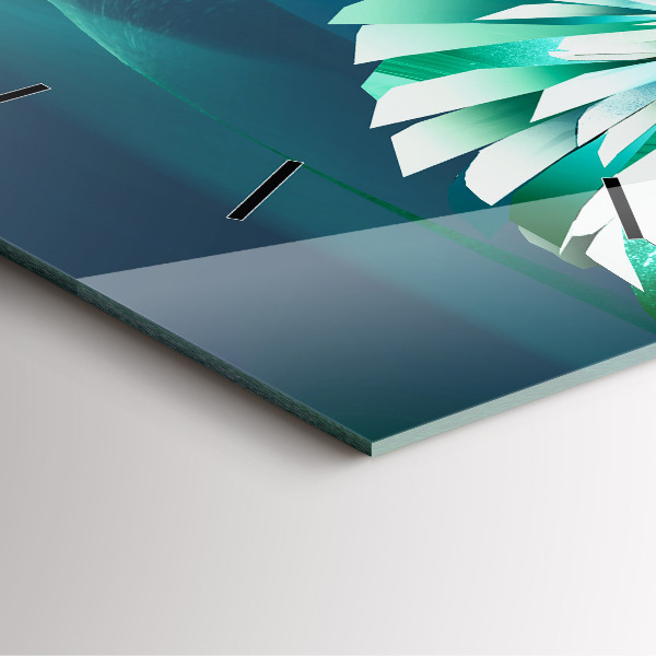 Square glass wall clock Image of a flying eagle