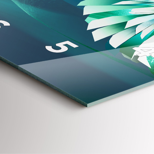 Square glass wall clock Image of a flying eagle