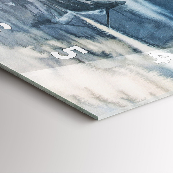 Square glass wall clock Winter Lake Łódka