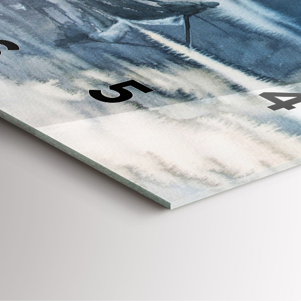 Square glass wall clock Winter Lake Łódka