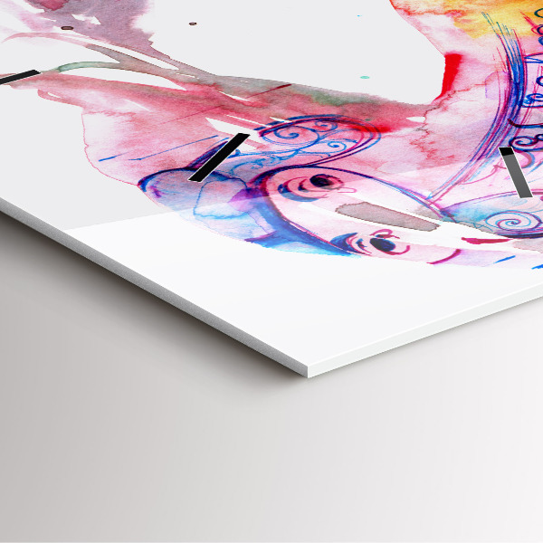 Square glass wall clock Two Bodies One Soul