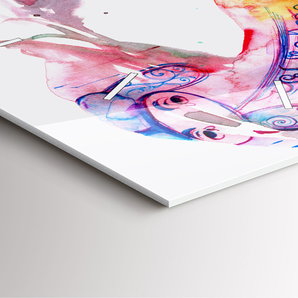 Square glass wall clock Two Bodies One Soul