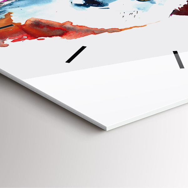 Square glass wall clock The Wolf and the Full Moon