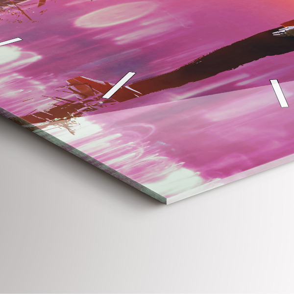 Square glass wall clock Cyberspace