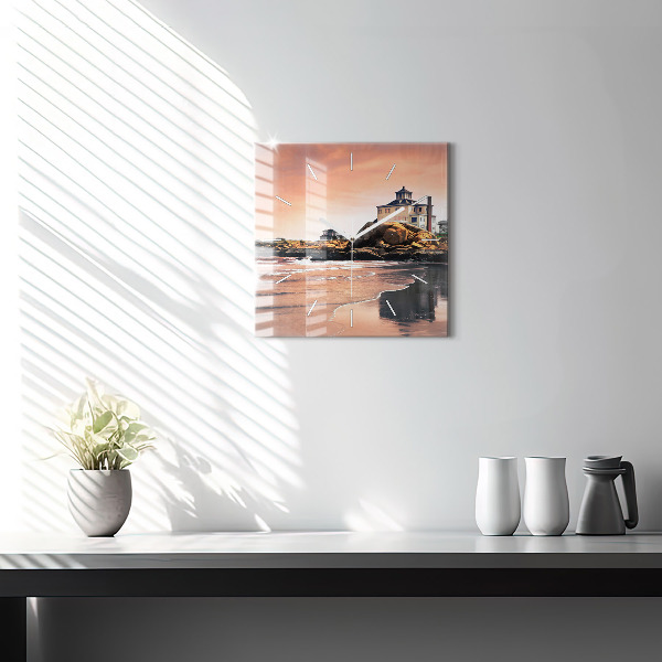 Square glass wall clock Sherman Coast