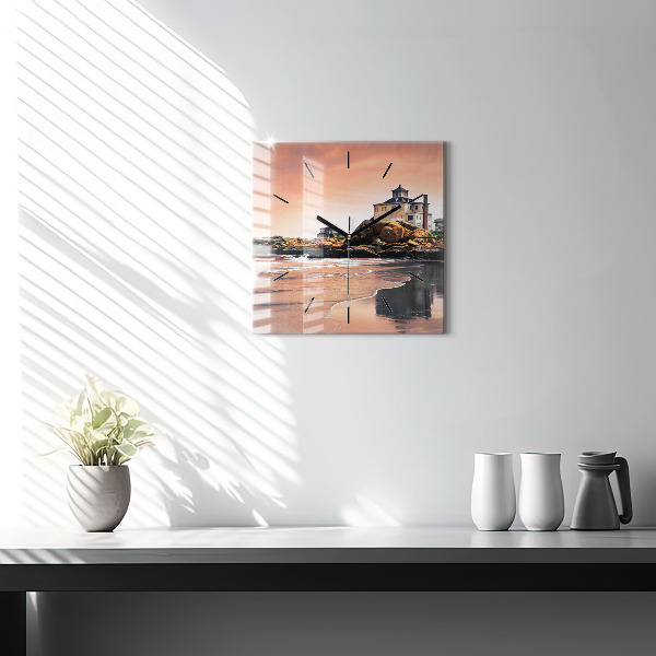 Square glass wall clock Sherman Coast