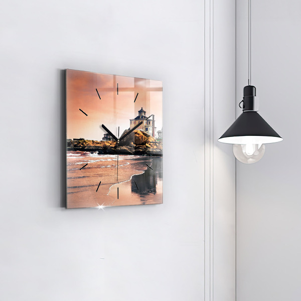 Square glass wall clock Sherman Coast