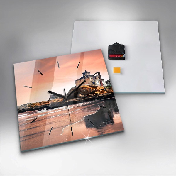 Square glass wall clock Sherman Coast