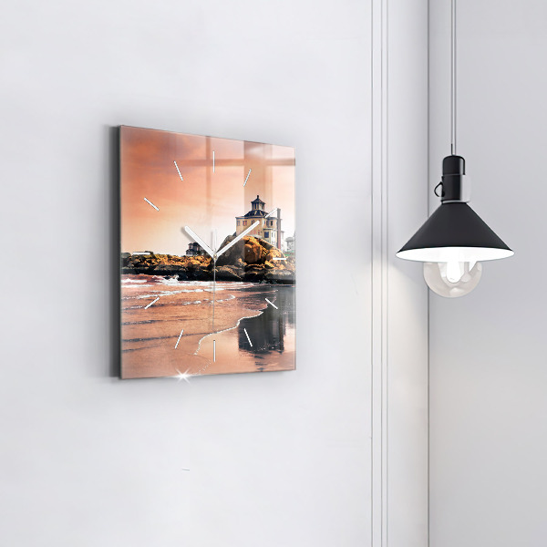Square glass wall clock Sherman Coast