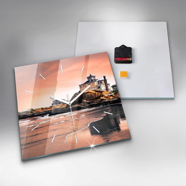 Square glass wall clock Sherman Coast