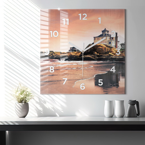 Square glass wall clock Sherman Coast