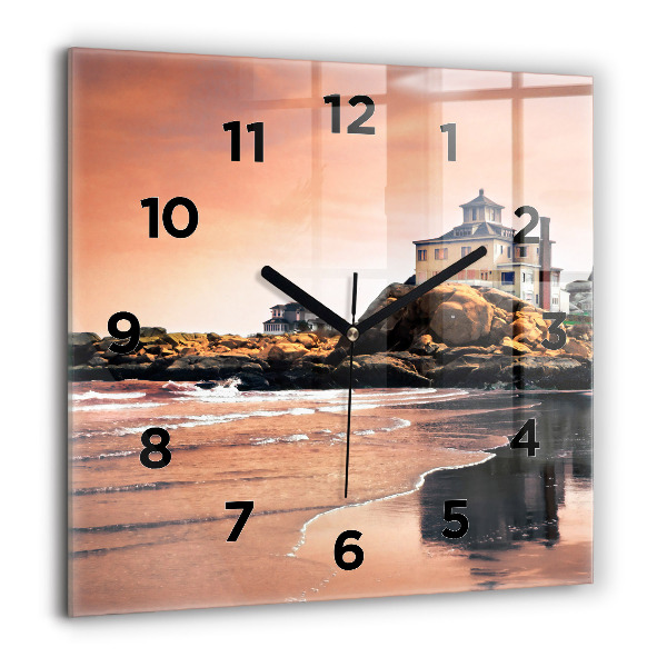 Square glass wall clock Sherman Coast