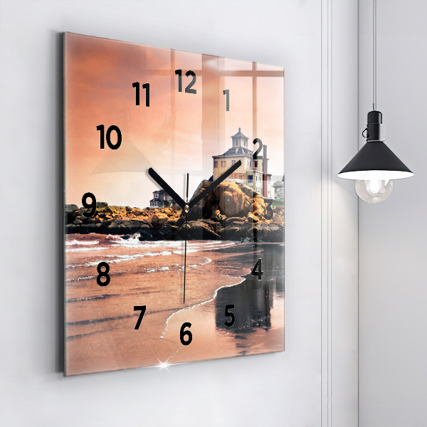 Square glass wall clock Sherman Coast