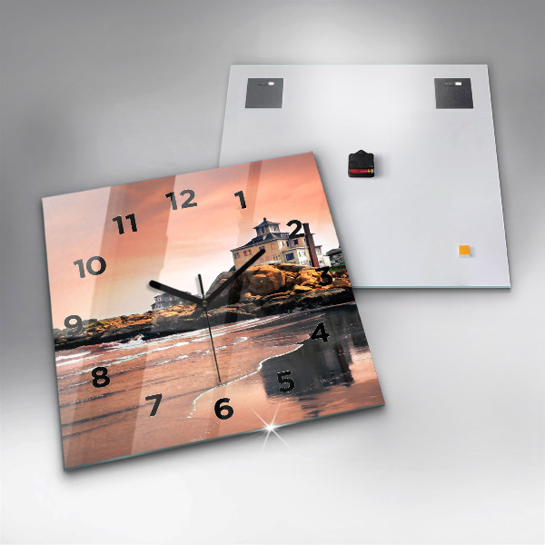 Square glass wall clock Sherman Coast