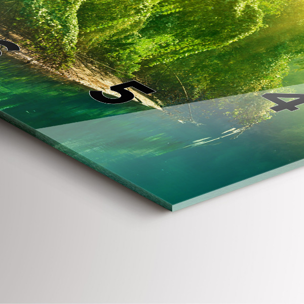 Square glass wall clock Peaceful nature